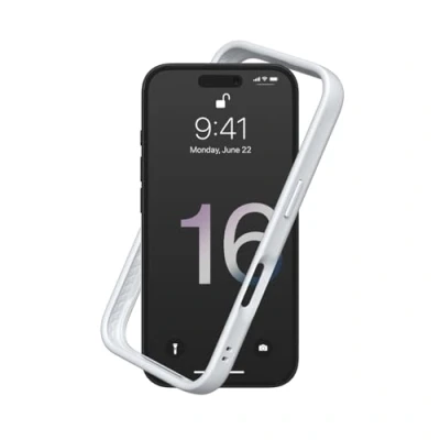 Image de RhinoShield Coque Bumper Compatible avec [iPhone 16 Plus] CrashGuard Protection Fine Personnalisable Absorption des Chocs [sans BPA] Gris Platine