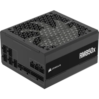 Image de CORSAIR RM850x Alimentation ATX entièrement modulaire et silencieuse Conformité 3.1 Prise en Charge PCIe 5.1 Efficacité Cybenetics Gold Connecteur natif 12V2x6 Noir
