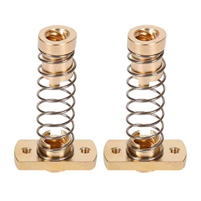 Image de Lot de 2 écrous à ressort CR10 axe Z T8 anti retour en laiton pour éliminer les écarts, mise niveau d’imprimantes 3D, Ender 3 3s Pro V2 CR 10 Tornado, tige filetée Acme 8 mm