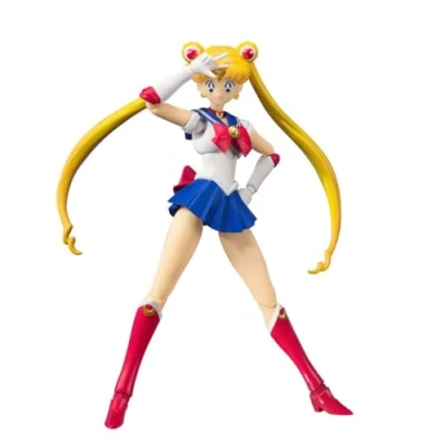 Image de SHFiguarts Sailor Moon Édition couleur d&#039;animation Environ. Figurine mobile peinte en ABS et PVC de 140 mm