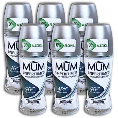 Image de 6 Il Paquet Mum Unperfumed Anti transpirant Déodorant Roll Sur X 50 ML