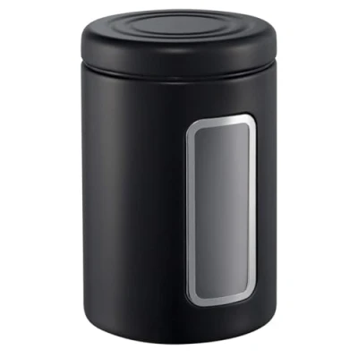 Image de WESCO Boîte de conservation Classic Line couleur noir mat, tôle d&#039;acier revêtue par pulvérisation, volume 2 l, fenêtre en acrylique