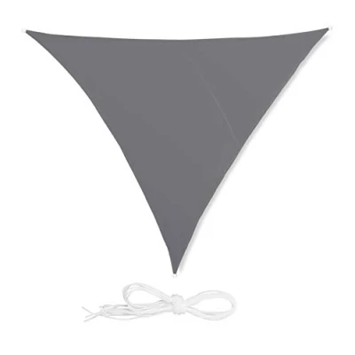 Image de relaxdays, gris Voile d’ombrage triangle diffuseur d’ombre protection soleil balcon jardin UV 4x4x4m toile imperméable, 4 x m