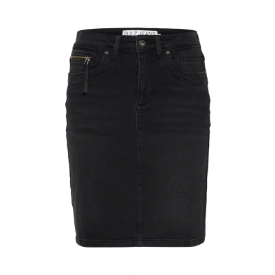 Image de PULZ Jupe crayon, Femme, Taille: 34, Black denim