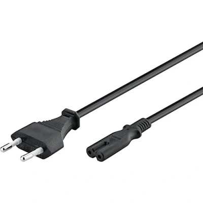 Image de Cordon Electrique Prise Euro Type C CEE 7/16 GOOBAY 0,5 m Double nut jack C7 Noir