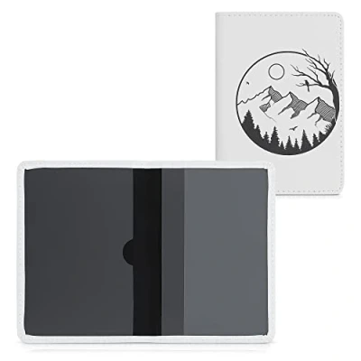 Image de kwmobile Porte permis de Conduire Carte Grise avec Compartiments Cartes Passeport Étui Portefeuille Protection en Simili Cuir Noir Blanc