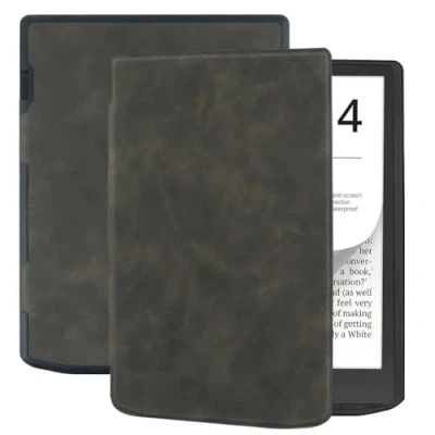 Image de Étui pour Pocketbook InkPad 4 / Color 3 2 Vivlio 7,8&quot; en cuir TPU avec fonction veille/réveil automatique (noir)