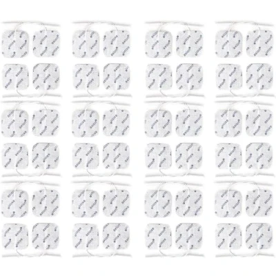 Image de 48 électrodes 5x5 cm axion patchs électrostimulation TENS EMS compatibilité électrostimulateur à connexion filaire de 2 mm