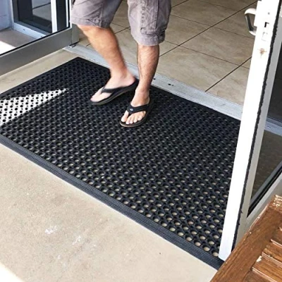 Image de The Shopfitting Shop Grand et petit tapis d&#039;entrée d&#039;extérieur en caoutchouc antifatigue antidérapant pour la sécurité de votre intérieur porte drainage Dimensions 09 x 15 m 06