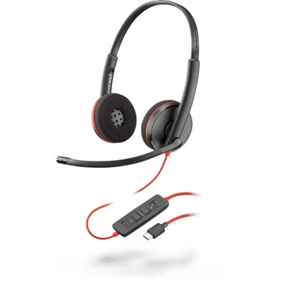 Image de POLY Blackwire 3220 Casque Avec fil Arceau Bureau/Centre d&#039;appels USB Type C Noir, Rouge Neuf