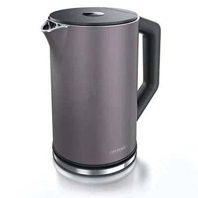 Image de arendo Bouilloire Électrique en Acier Inoxydable, Ébullition Rapide, Sélection de la Température 40 à 100 , ou 4 Températures Prédéfinis, Modell Elegant, 1,5L 2200W, sans BPA, Gris Volcan