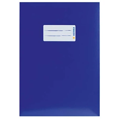 Image de HERMA 19765 protège cahiers, format A5, en carton bleu, avec champ d&#039;inscription, papier solide et extra fort, cahiers d&#039;école, couleur