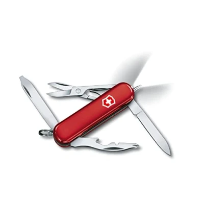 Image de Victorinox Midnite Manager Petit Couteau de Poche Suisse, Léger, Multifonction, 10 Fonctions, Led, Ciseaux, Rouge