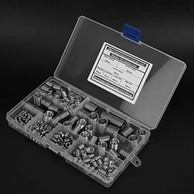 Image de Jeu D&#039;inserts Filetés 200 Pièces, Insert Fileté Intérieur en Acier Inoxydable 304 M3 M4 M5 M6 M8 M10 M12