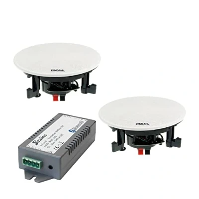 Image de zalias LYNDAHL Set de Haut parleurs CS200P et AMP4X15BT, kit avec 2 ou 4 en Option amplificateur Bluetooth, Parleur Plafond AUX in,