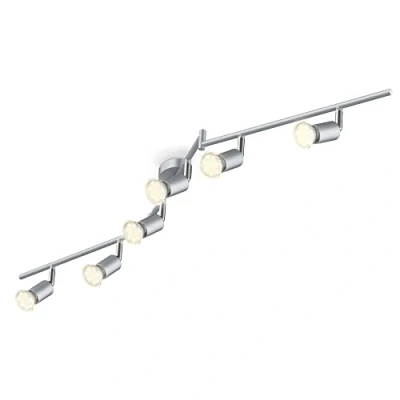 Image de B.K.Licht plafonnier 6 spots orientables, ampoules LED 3W GU10 incluses, plafond, éclairage intérieur, lumière blanche chaude 3000K