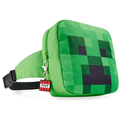 Image de Minecraft Sac Banane avec Sangle Réglable pour Garçon, de Voyage, Sacoche Creeper (Vert)