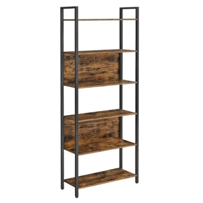 Image de VASAGLE Bibliothèque, étagère à 6 étagères, Structure en Acier, pour Salon, Couloir, Bureau, Style Industriel, Marron Rustique et Noir LLS113B01