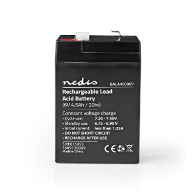 Image de Pile Rechargeable Plomb Acide Rechargeables 6 V 4500 mAh