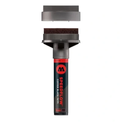 Image de Molotow Masterpiece Speedflow 767PI Marqueur permanent rechargeable Noir cuivré Largeur de trait 60 mm