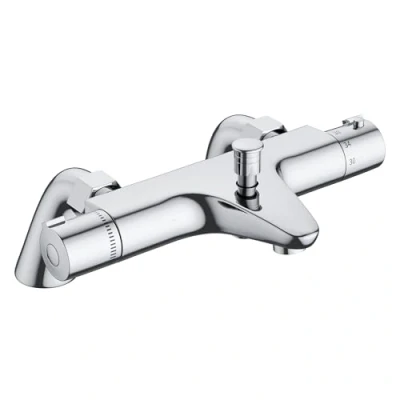 Image de MORADO Mitigeur Baignoire Thermostatique, Robinet ,Mitigeur de Douche avec Contrôle La Température, Laiton, Finition Chromée, Monté sur