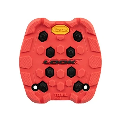 Image de LOOK Cycle Activ Grip Trail Pad Compatible avec Les Pédales Plates Adhérence Maximale Tout Terrain en Caoutchouc Innovant Haut Pouvoir de Traction Rouge