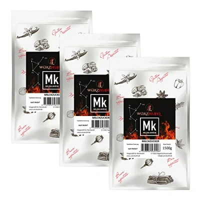 Image de Sucre au lait, lactose, lactose en poudre fine de haute qualité fabriqué dans le sud l&#039;Allemagne/lait la Forêt Noire. 3 sachets 1500 g. (4,5 kg)