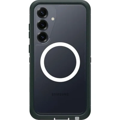 Image de Otterbox Coque Defender Series XT Clear avec Aimants pour Samsung Galaxy S25+, Antichoc, Anti Chute, Robuste, supporte 7X Plus de Chutes Que la Norme Militaire, Vert