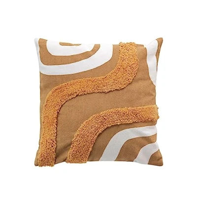 Image de douceur d&#039;intérieur, Housse de Coussin (40 x 40 cm) Mirade Camel, Coton Imprimé Tufté