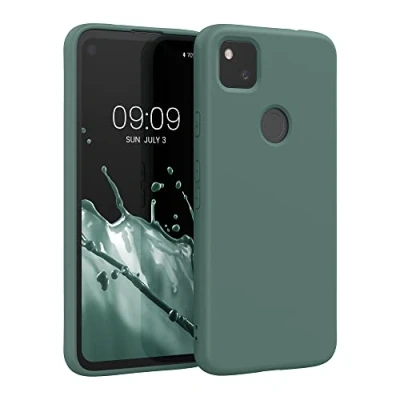 Image de kwmobile Housse Compatible avec Google Pixel 4a Coque de téléphone Souple et Fine en TPU Silicone Vert Sapin