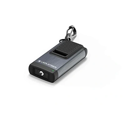 Image de Ledlenser K4R Lampe Porte clés Rechargeable 120 lumens, portée de 25 m, autonomie 3.5 Heures avec câble Charge USB, 1 pièce (Gris)
