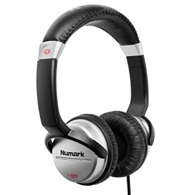 Image de Numark HF125 Casque Professionnel pour DJ Ultra Portable avec Câble de 1,8 m, Haut Parleurs 40 mm Une Plus Large Plage Réponse en Fréquence et Design Fermé Isolation Exceptionnelle