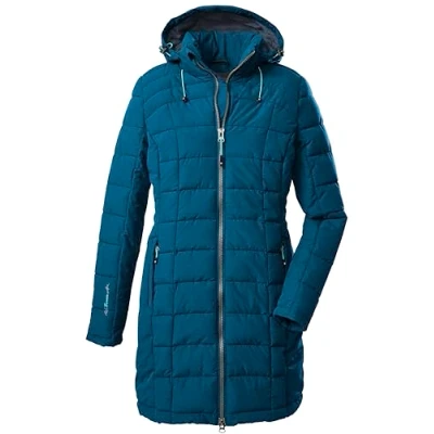 Image de Killtec womens Parka en duvet avec capuche zippée Skane WMN Quilted PRK, bleu foncé, 42, 35618 000