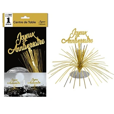 Image de SV SURPRISEZ VOUS Centre DE Table Joyeux Anniversaire Or