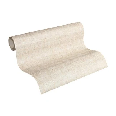 Image de A.S. Création papier peint intissé Greenery uni 10,05 m x 0,53 beige crème métallisé 322612 32261 2