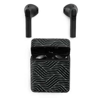 Image de Music Sound Écouteurs Wireless Capsule sans Fil Bluetooth pour Smartphones avec Boîtier de Charge 5 Times Autonomie 3h Microphone Intégré Motif Lignes