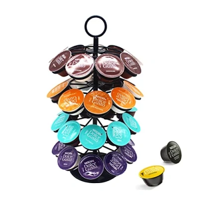 Image de Wdmiya Support à Capsules Café Dolce Gusto Distributeur Présentoir Rotatif pour 36 Capsules, Supports Rangement Porte Dosettes Gusto, 360 Degrés Rotable