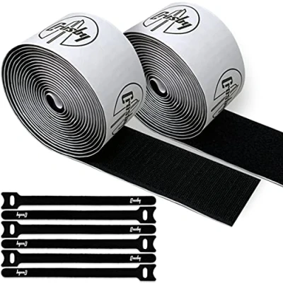 Image de Grip Kit pour pédalier Crosby 3 mètres de crochet et boucle plus 6 attaches câble réutilisables les systèmes montage pédales guitare l&#039;organisation des câbles