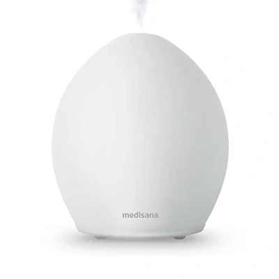 Image de medisana AD 635 Diffuseur d&#039;arôme Verre givré Désodorisant Lampe à Parfum avec timer d&#039;ambiance électrique Huiles essentielles parfumées Lumière bien être 6 couleurs 100 ml