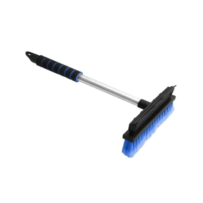 Image de ToM PaR Brosse de Nettoyage 2 en 1 avec raclette Poignée Ergonomique Caoutchouc pour essuyer l&#039;eau et la Vapeur Poils durables Vitres rétroviseurs Voiture 43 cm Bleu