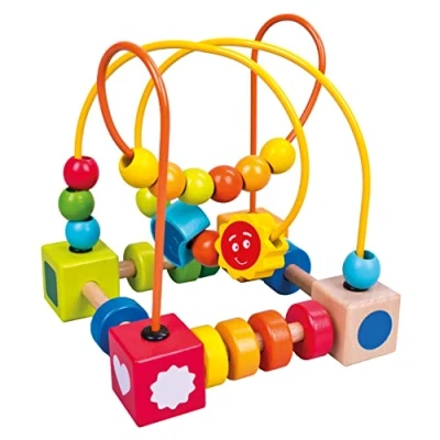 Image de Mertens Boucle du moteur, jouet pour enfants à partir de 1,5 ans (jouet motorisé, labyrinthe avec perles, favorise la motricité fine et concentration, en bois facile nettoyer), Multicolore