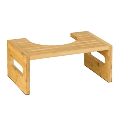 Image de Relaxdays Repose Pied de Toilette, Tabouret WC, défécation optimale, pour Adultes, Bambou, 18,5 x 43,5 28 cm, Nature