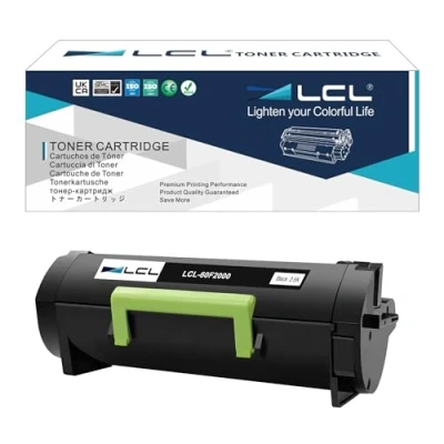 Image de LCL Cartouche de Toner Compatible 60F2000 60F100G (1 Noir) Remplacement pour Lexmark MX310/MX310dn/MX410/ MX410de/MX510/ MX510de/MX511/MX511dte/MX511dhe/MX511de/MX610 MX610dw/MX611/MX611de/MX611dhe