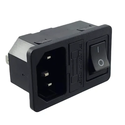 Image de Connecteur C 14 avec interrupteur noir et fusible 10 A/250 V