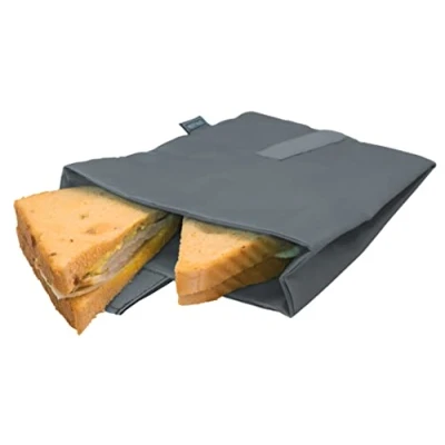 Image de NERTHUS FIH 870 Sac à sandwich XL réutilisable noir, écologique, adaptable, facile nettoyer et lavable en machine