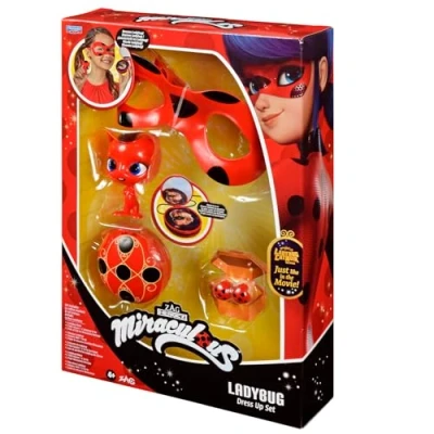 Image de Déguisement Ladybug Masque Yoyo Miroir Boucles d&#039;oreilles Kwami Tikki BANDAI Miraculous Set de transformation