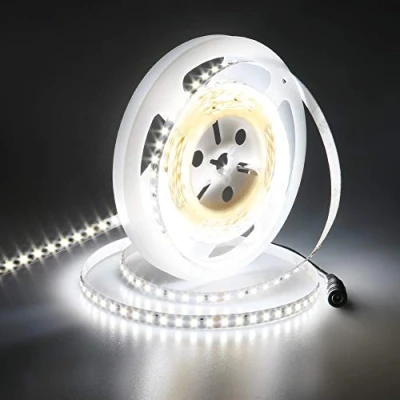 Image de JOYLIT 24V Ruban LED 5M 126LEDs/M 6000K Blanc Froid 10000LM IP20 Intérieur, CE UL ProLED CRI 92+ 2835 SMD 18W/M Super Lumineux Éclairage d&#039;Armoire Pour Maison, Commercial (Nécessite Aliment 90W)