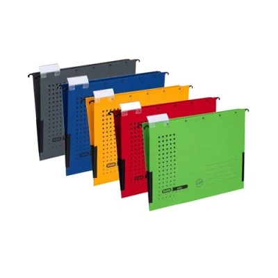 Image de Elba Lot de 5 pochettes suspendues chic format A4 en carton avec motif grenouilles lin couleurs