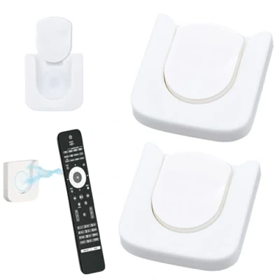 Image de 2 Pièces Support Telecommande Mural,Support Mural Telecommande,pour Les Télécommandes,Les Prises de Charge,Les Routeurs,4 cm(Blanc)