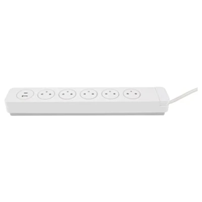 Image de Multiprise parafoudre 5 prises 2P+T 16A + 2 USB Easy Eject Mantéa Otio